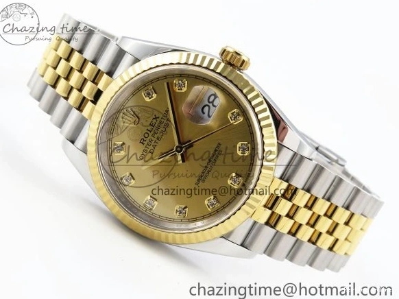 0107 DateJust 36 126233 APF 1:1 Best Edition 904L Steel YG Diamonds Dial on SS YG Jubilee Bracelet VR Unisex 1592